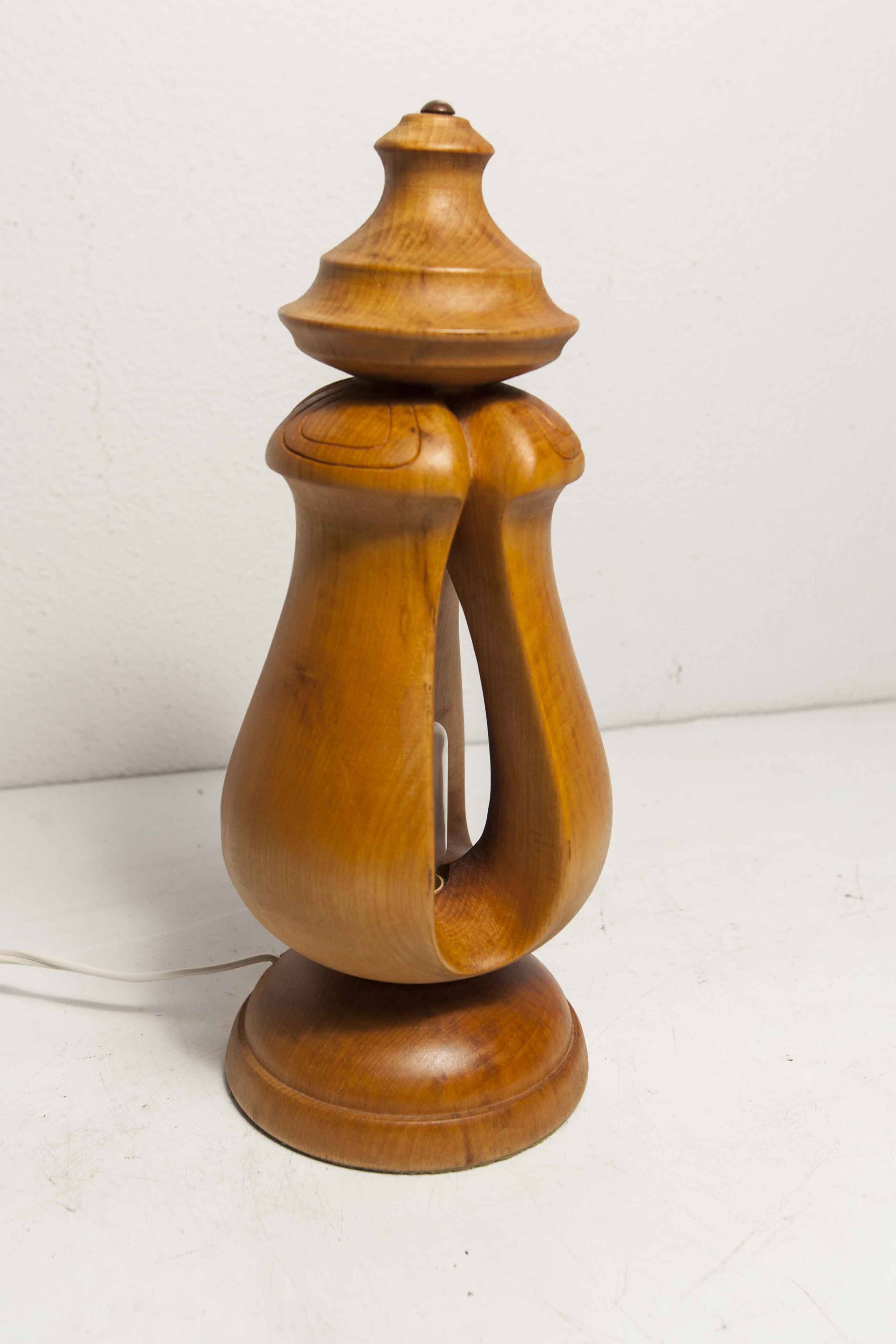 Solid wood table lamp 1960