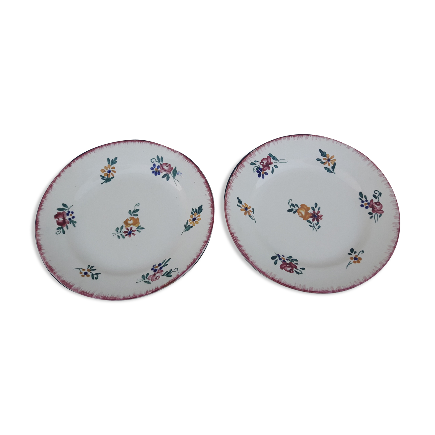 2 flat plates in Sarreguemines model Dieppe diam 20 cm