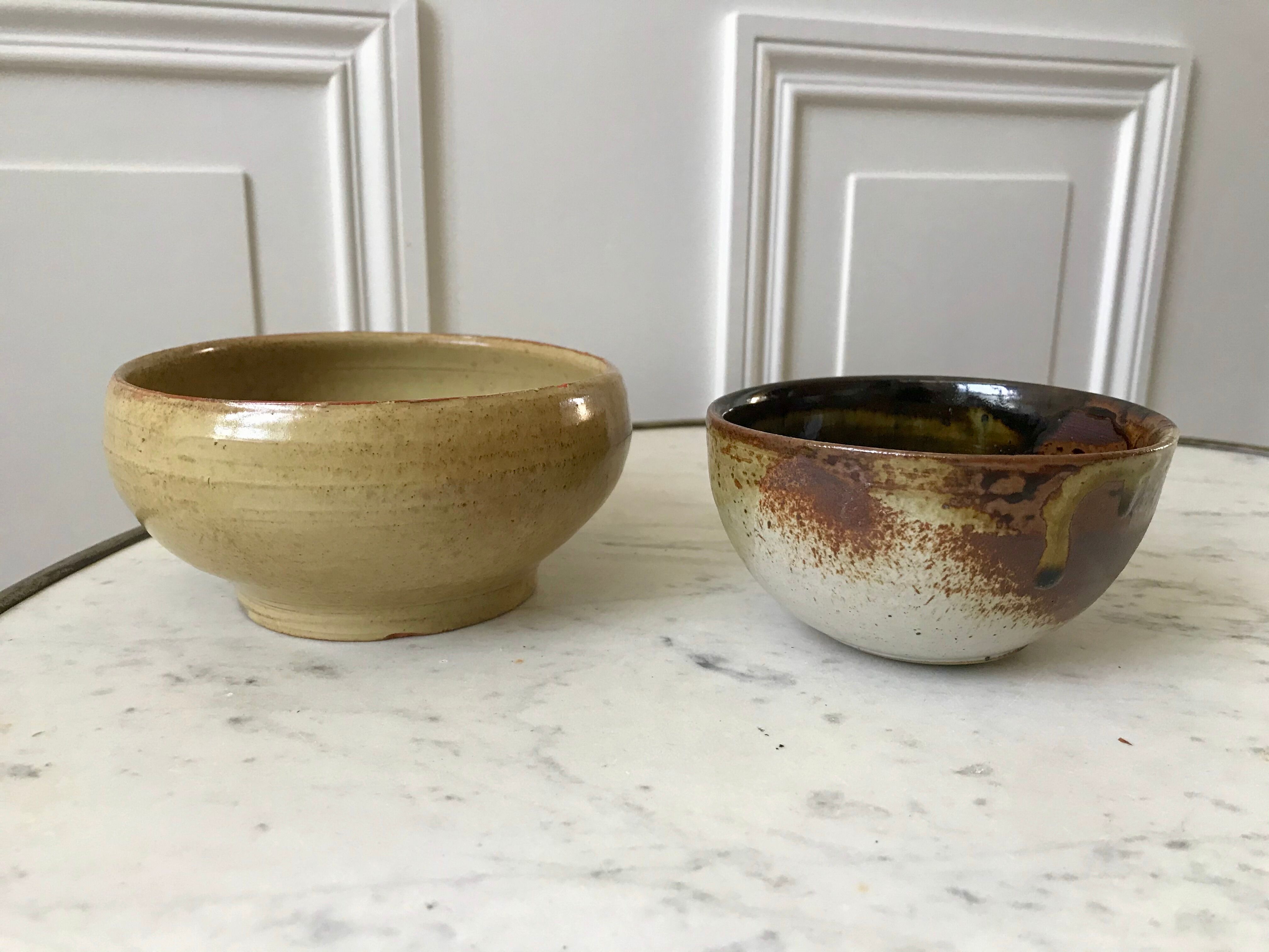 Ceramic bowl / glazed pottery signed 60s-70s