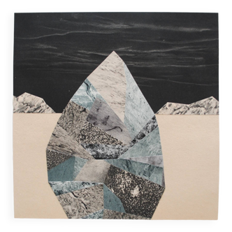 Collage on paper • mineralogy iv