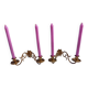 Pair of Bronze Candlesticks with 2 Arms of Lights