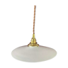 Vintage suspension lamp in white opaline