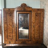 Unique model craftsman's cabinet, cabinetmaker's cabinet, 3-door cabinet, French marquetry furniture