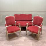 Salon en bois peint de style louis xv xix eme siècle