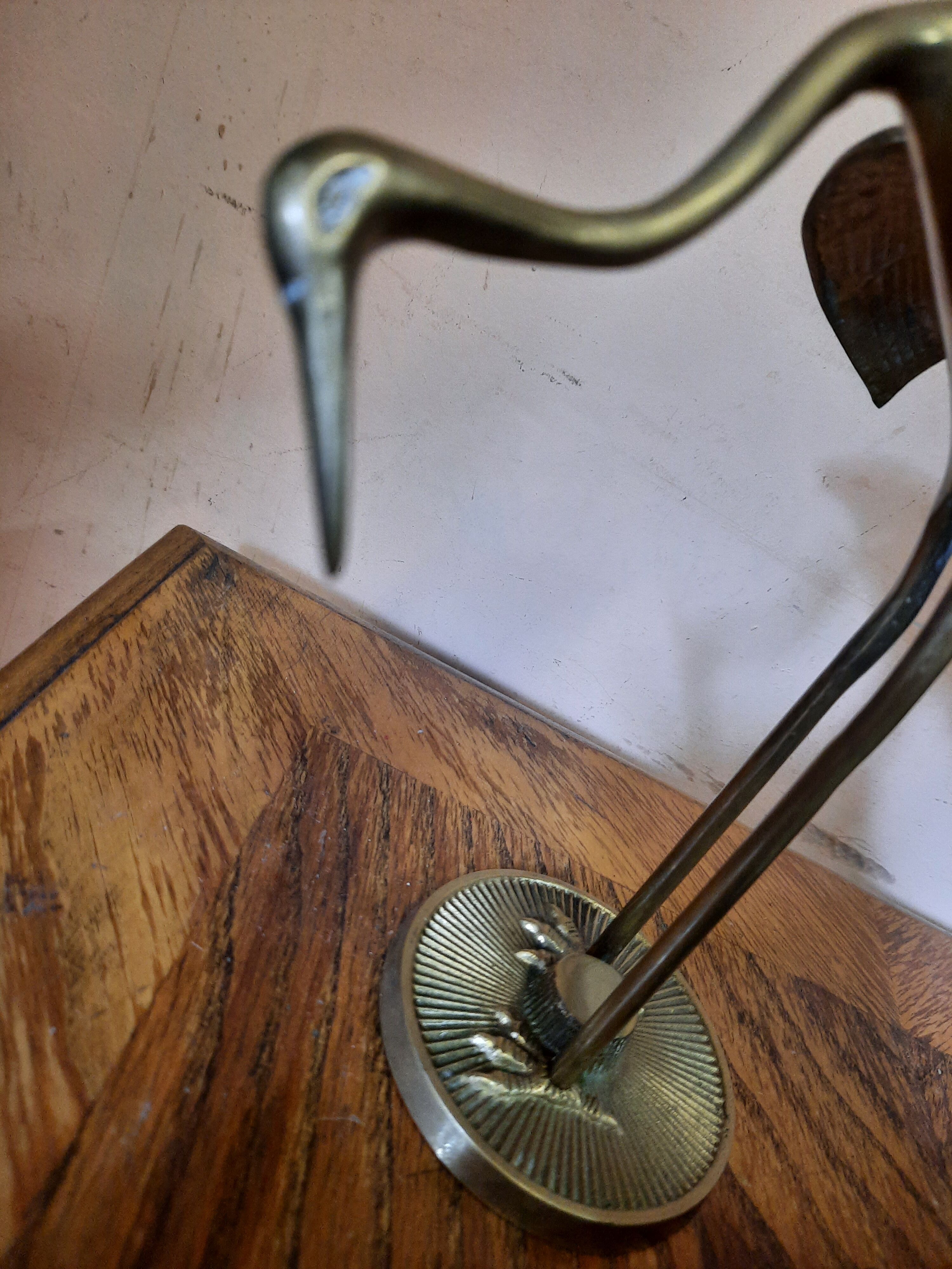 Vintage brass heron