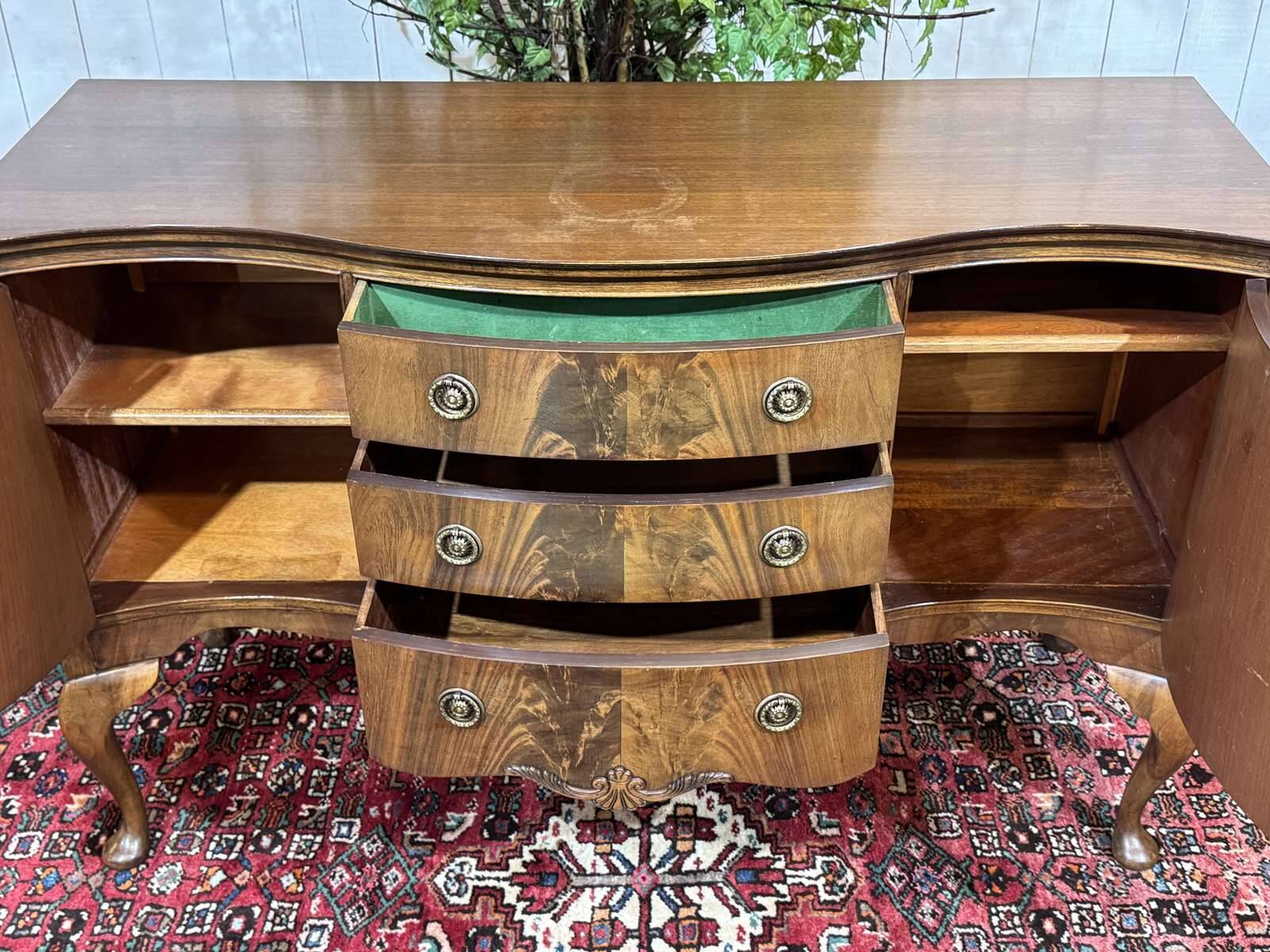 English Chippendale mahogany enfilade from the 1930s.