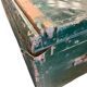 XL vintage green metal industrial trunk / travel trunk