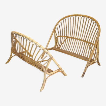 Rattan basket bed from the 60s-70s.