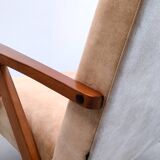 1960 Mid Century Easy Chair Model B 310 Var in Beige Velvet
