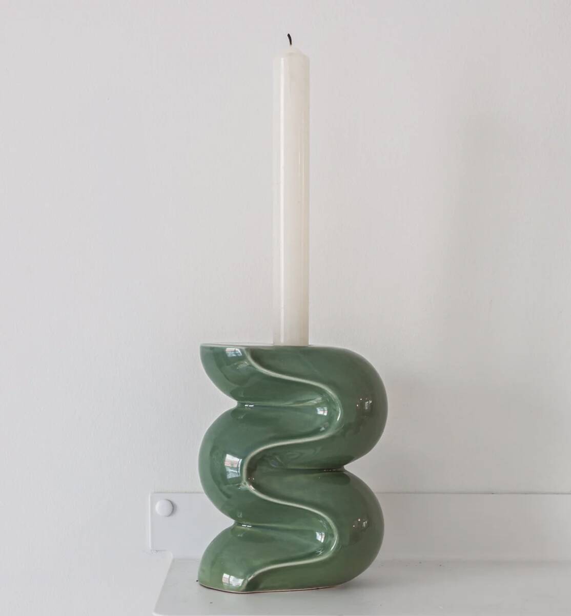 Small candle holder - ALMOND GREEN