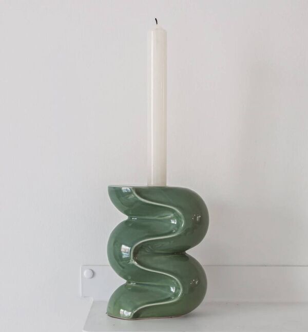 Petit bougeoir - vert amande