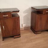 Tables de chevet italiennes Art Déco en noyer, Set de 2
