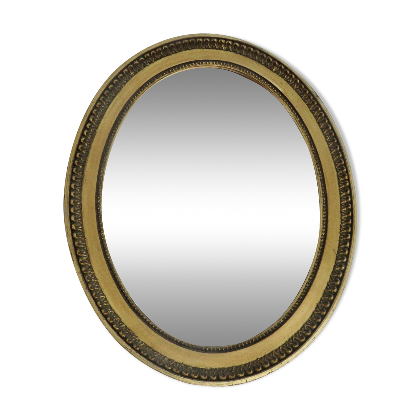 Louis Philippe oval gold wall mirror, 1950s