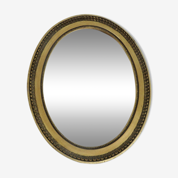 Louis Philippe oval gold wall mirror, 1950s