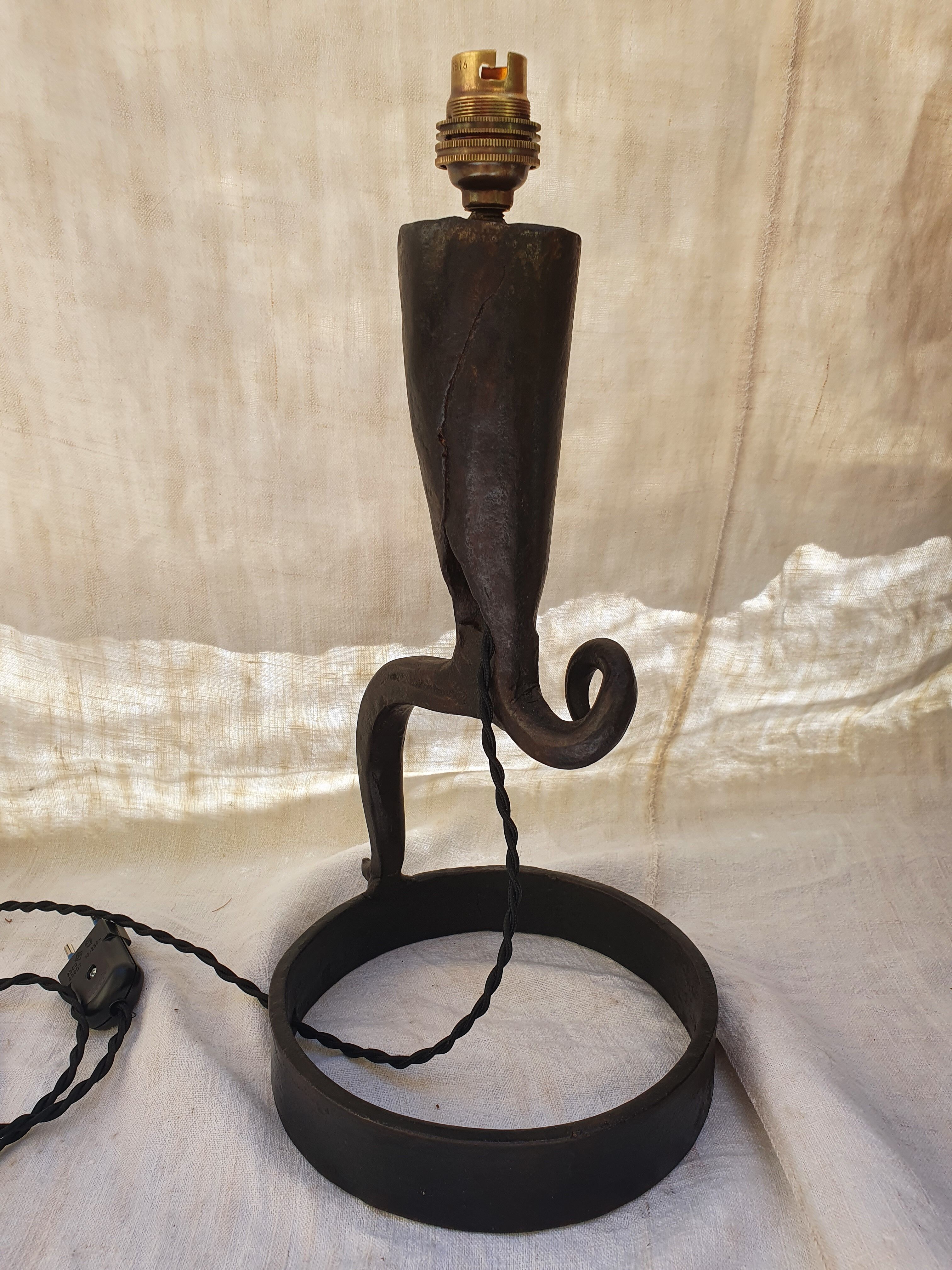 Iron lamp folk art