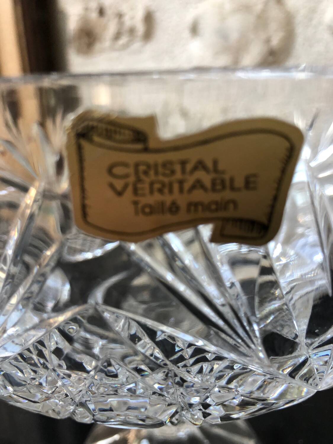Crystal cup, handmade, chiseled.