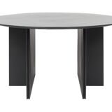 Table avec cuir noir de Durlet 1970s