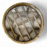 Vintage round side table/coffee table in rattan and wicker