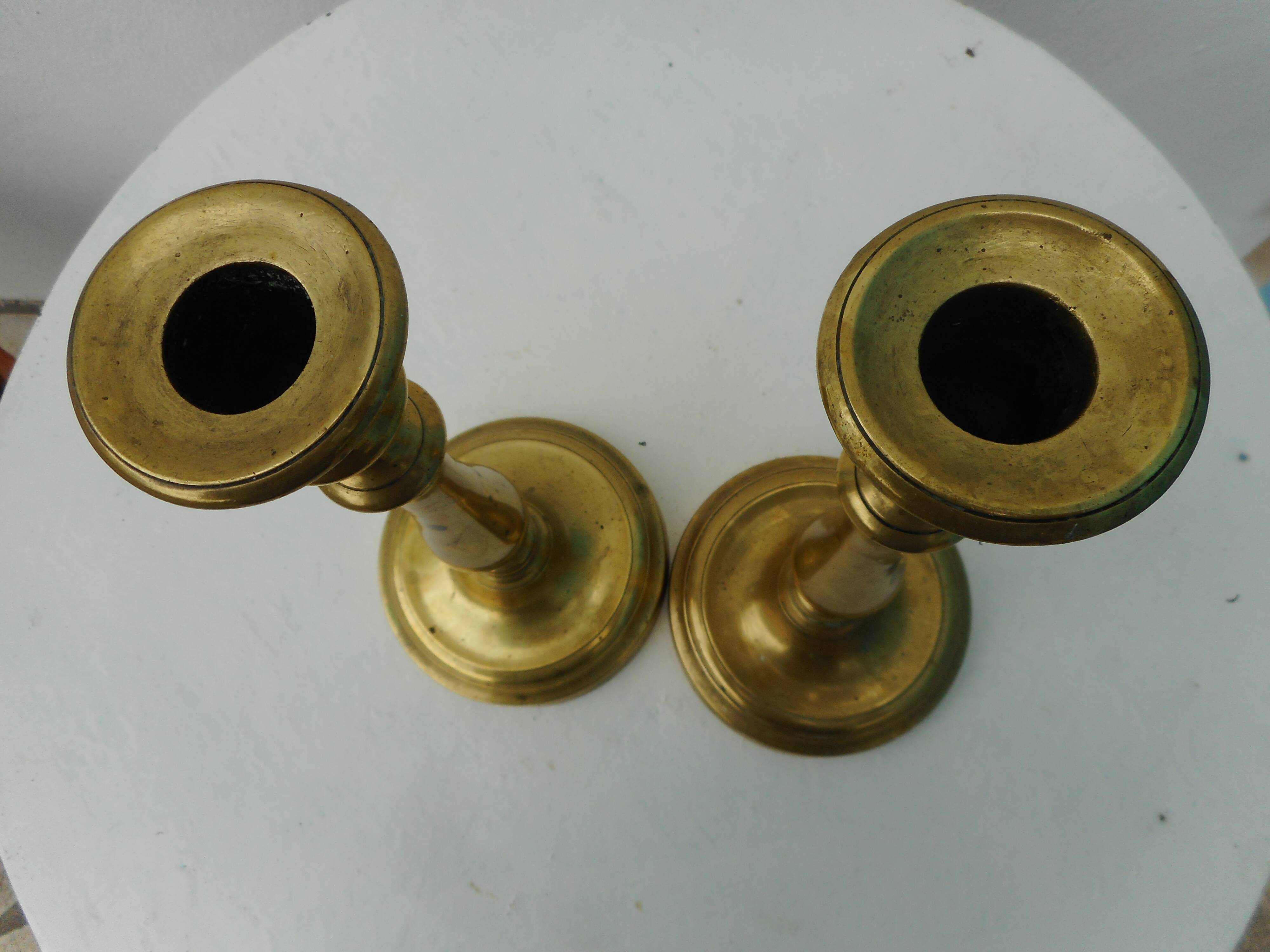Pair of brass candlesticks