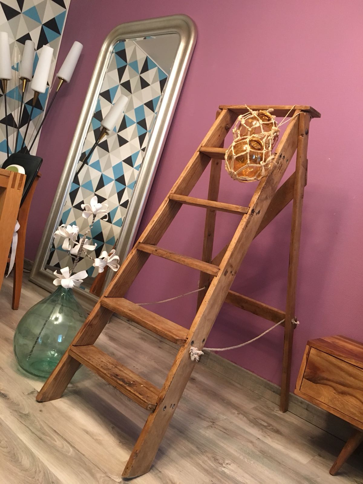Stool wood vintage 1950