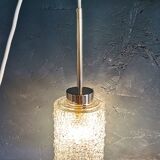 Vintage 60s brass pendant lamp with transparent glass bubbles