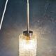 Vintage 60s brass pendant lamp with transparent glass bubbles