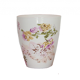 Vintage beige high flowerpot with flowers