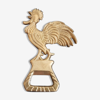 Bottle opener "un coq français" alloy metal gilded height 13.5 cm