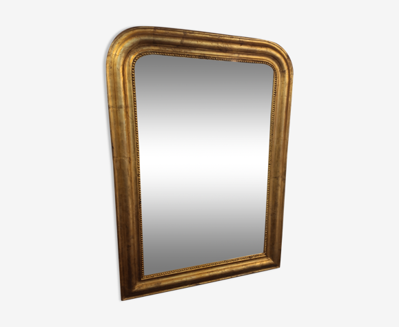 Miroir d'époque Louis-Philippe dorure à la feuille 88x62cm
