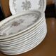 12 Digoin plates with brown flowers