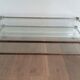 Large coffee table in plexiglass and chrome with a double glass top.
