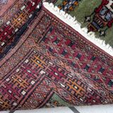 Vintage carpet Uzbek Bukhara handmade 63cm x 98cm 1950s