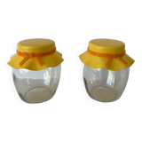 Vintage orange seventies jam jars