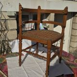 straw-style corner armchair