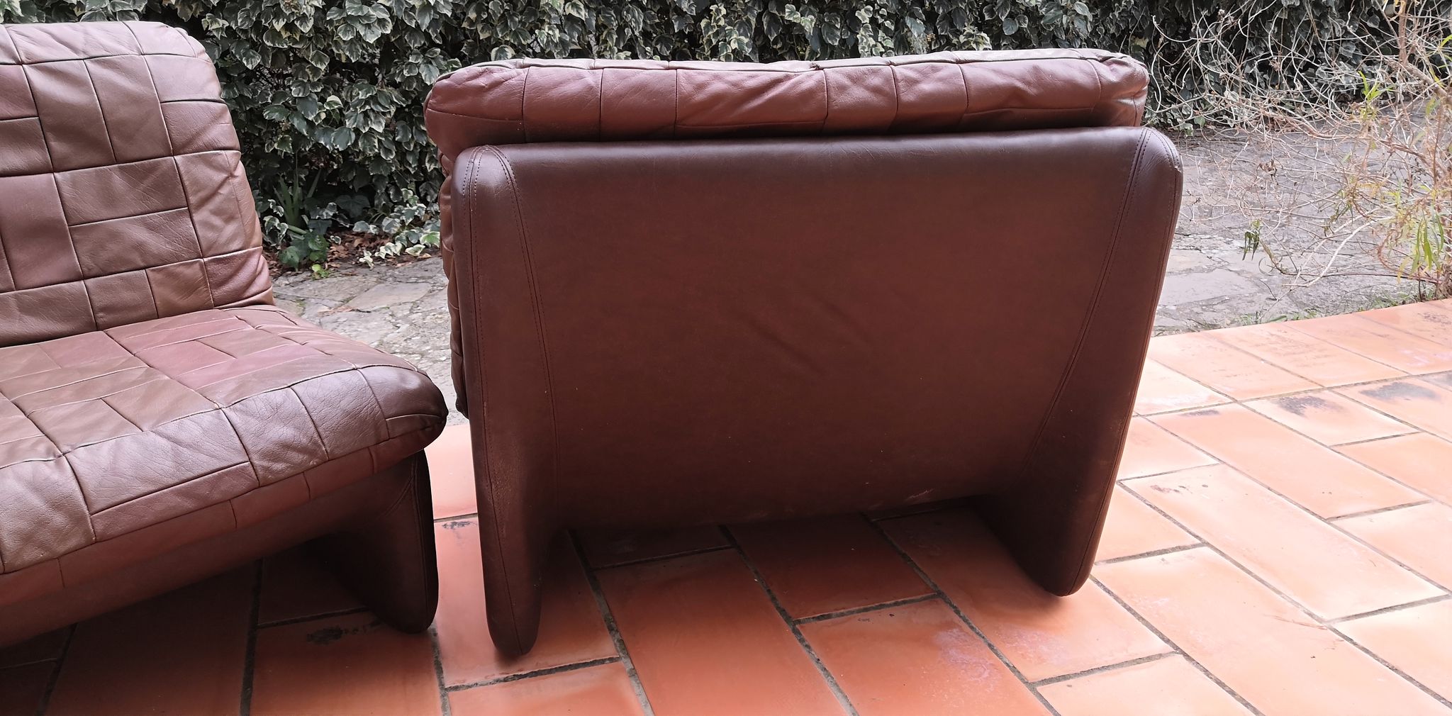 Tranas Sweden patchwork leather heaters by OVERMAN, 1970 Set of 2