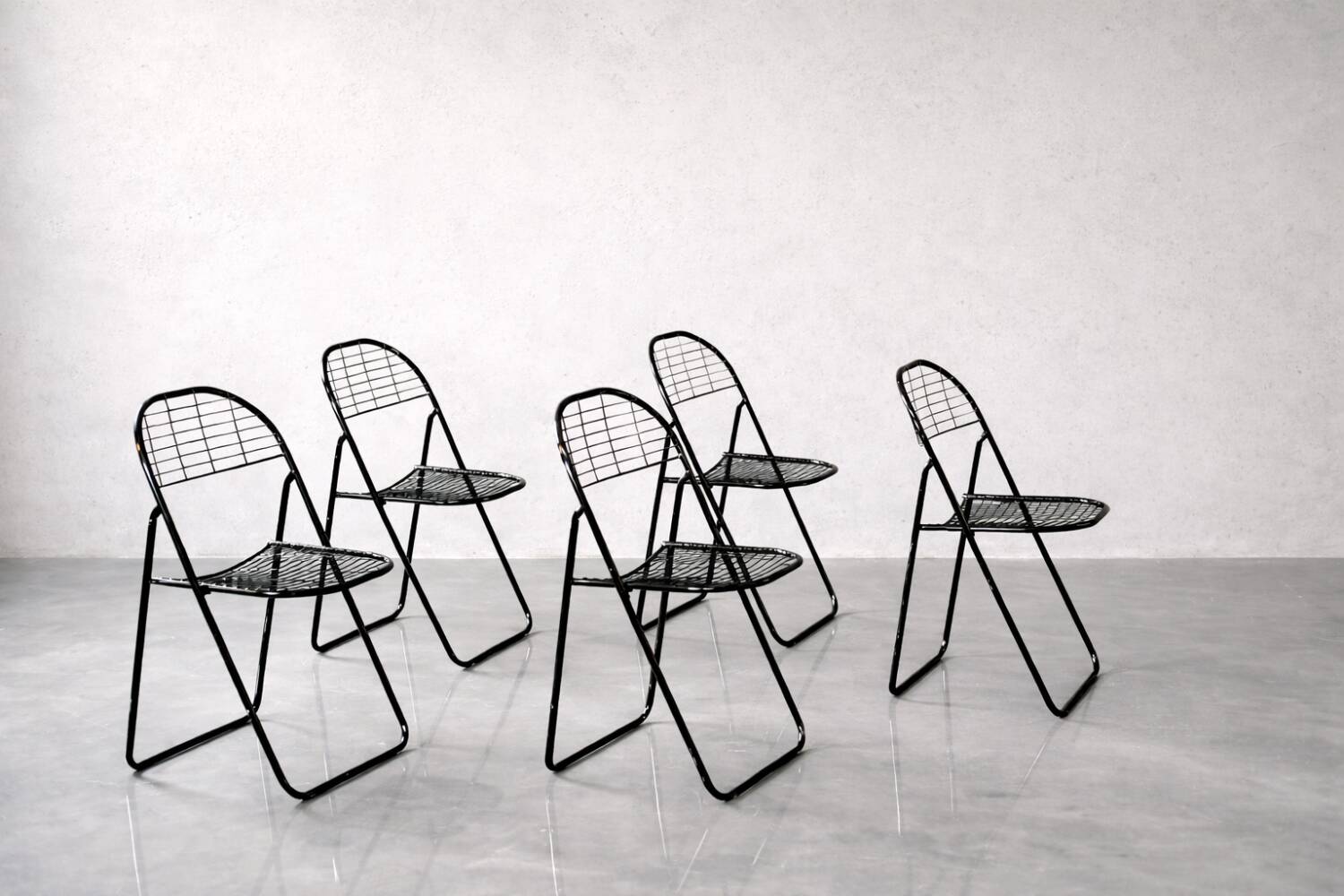 Vintage Mid-Century Modern Minimalist Black Metal Åland Chair from Ikea