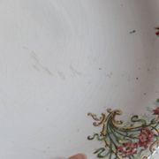 Antique dish, polychrome ironstone compote dish, “Guirlandes” model from the