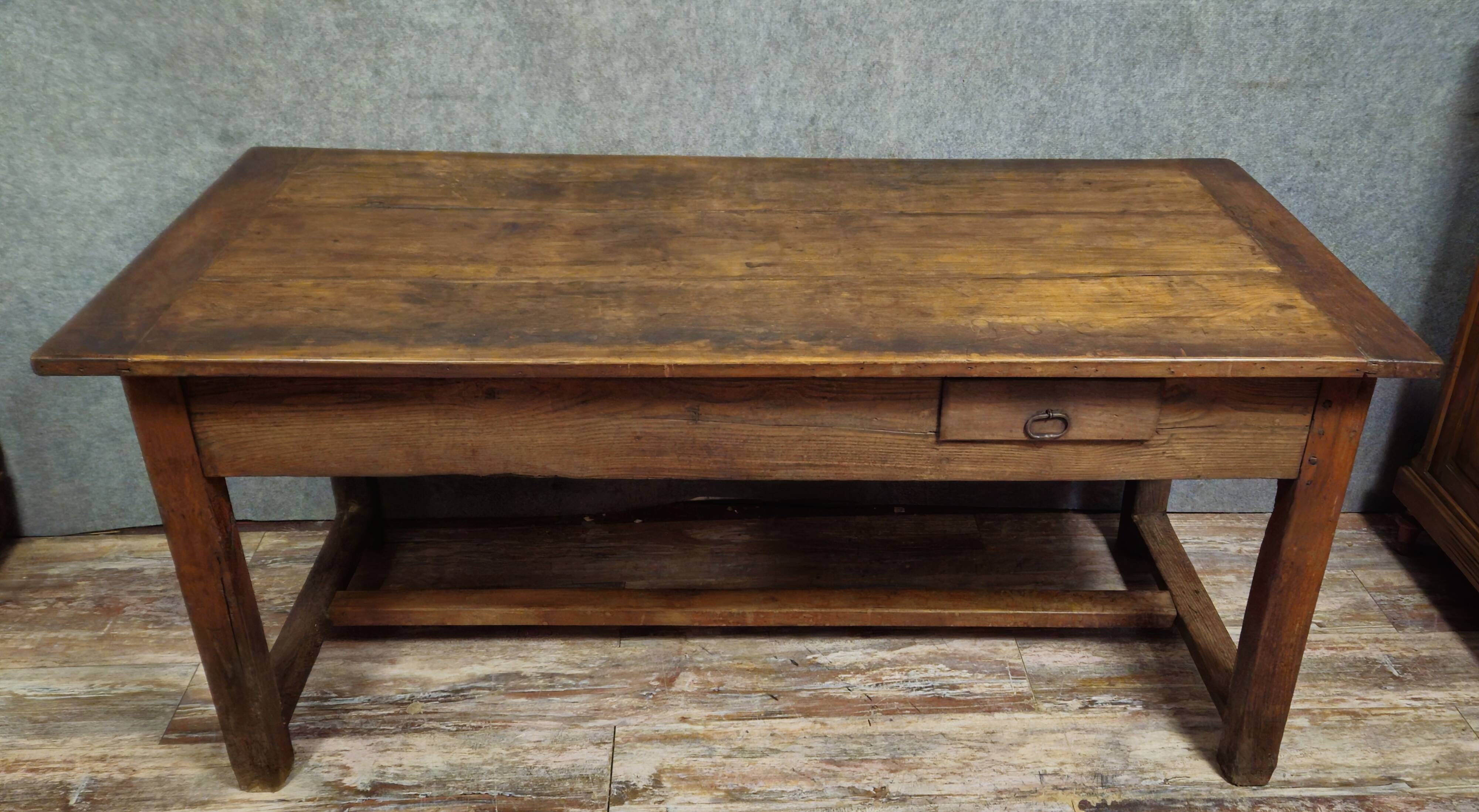 Large antique solid wood table from the Louis XIV period.
