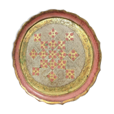 Pink and golden Florentine round top