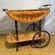 Chariot à boissons en noyer incrusté Sorrento vintage italien | Environ années 1970 | Coppe
