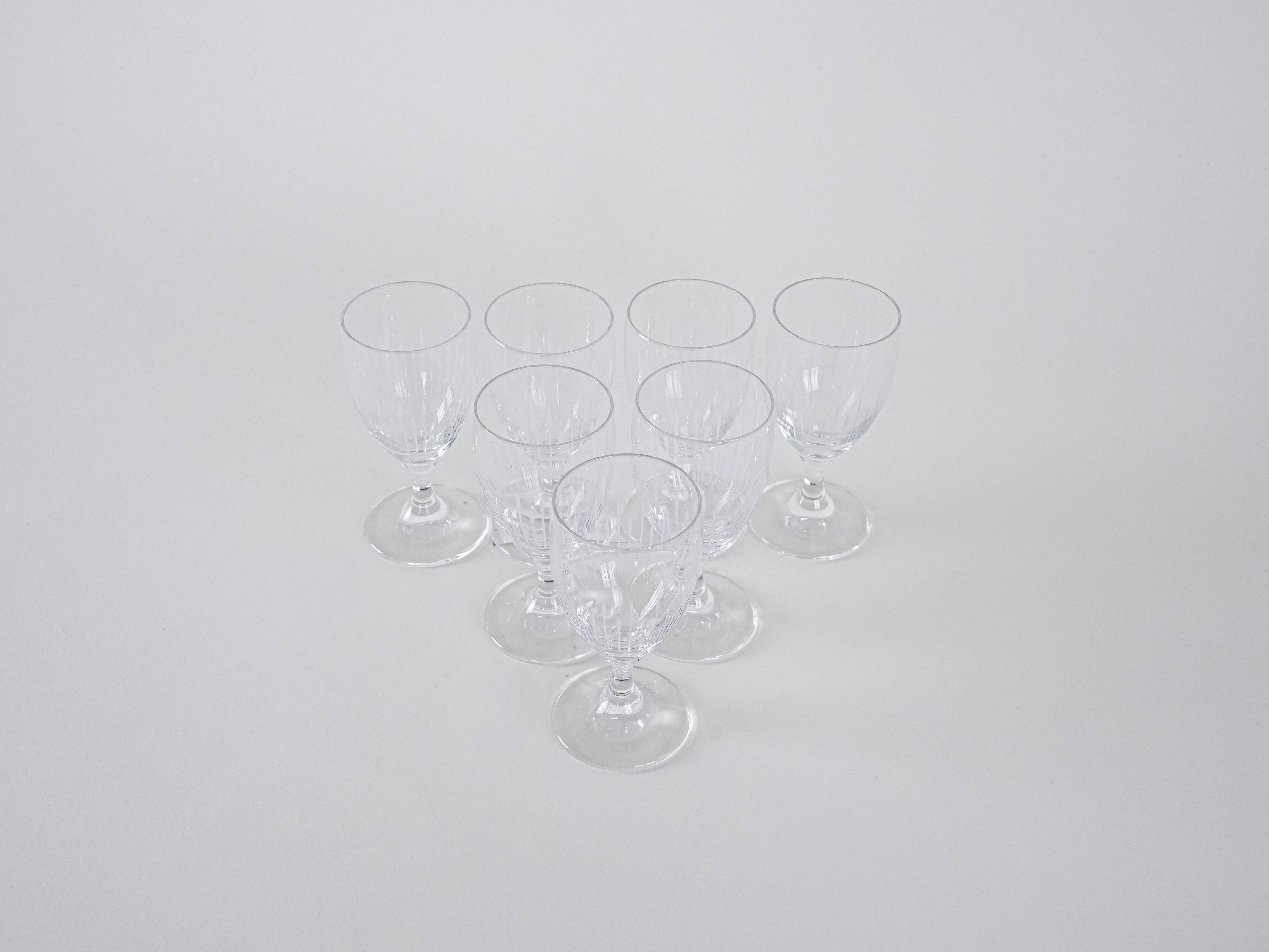 Set of crystal glasses, Danish design, 1970s, manufactured in Denmark