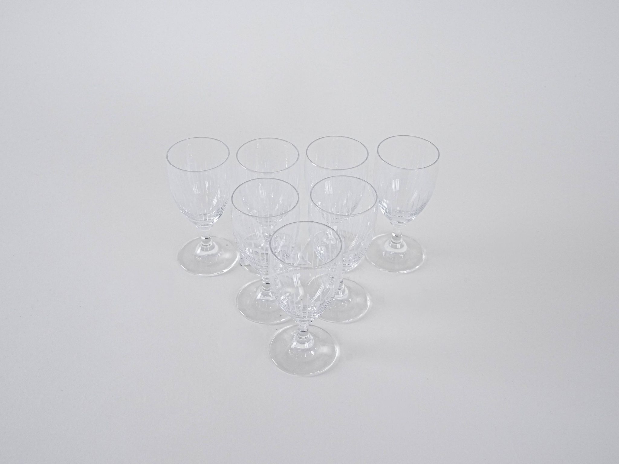 Set of crystal glasses, Danish design, 1970s, manufactured in Denmark
