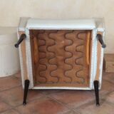 Armchair of the years vintage 50/60.en white leatherette
