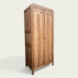 Parisian Art Deco wardrobe, raw wood.