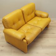 Yellow leather sofa, Italian design, 1960s, manufacturer: B&B Italia, design.