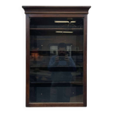 1950s English mahogany wall display cabinet