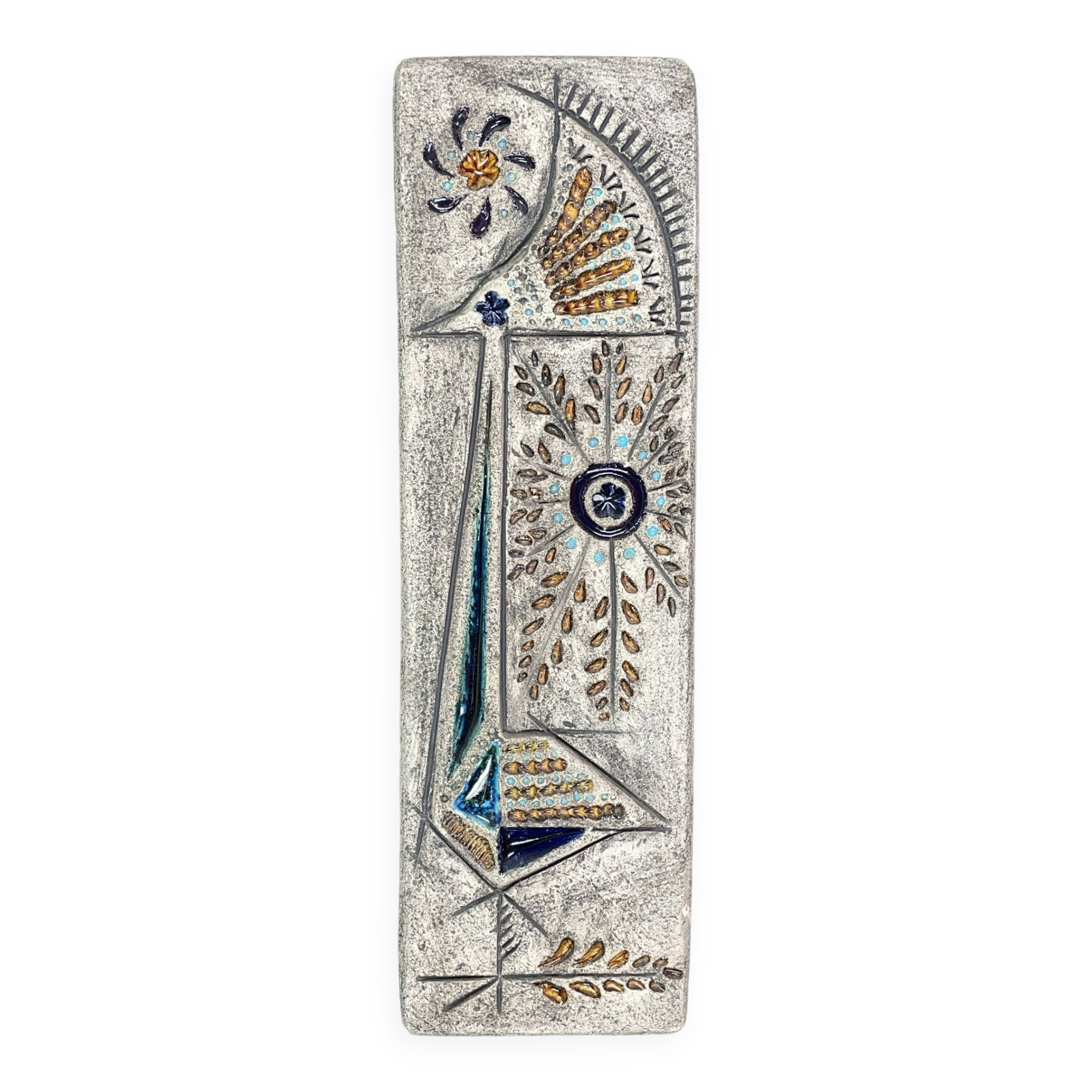 Contemporary enameled ceramic Denise Bernard Paris ceramics from the wells 1960
