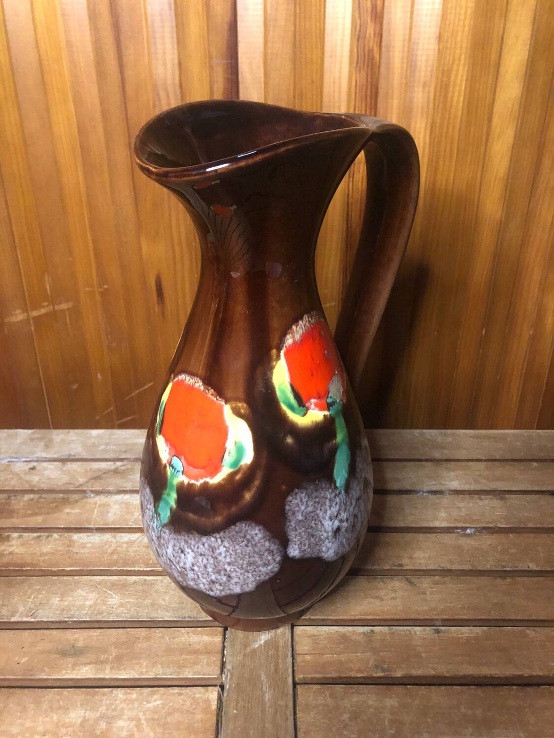 Ancien pichet poet laval « brigitte »céramique peinte vintage