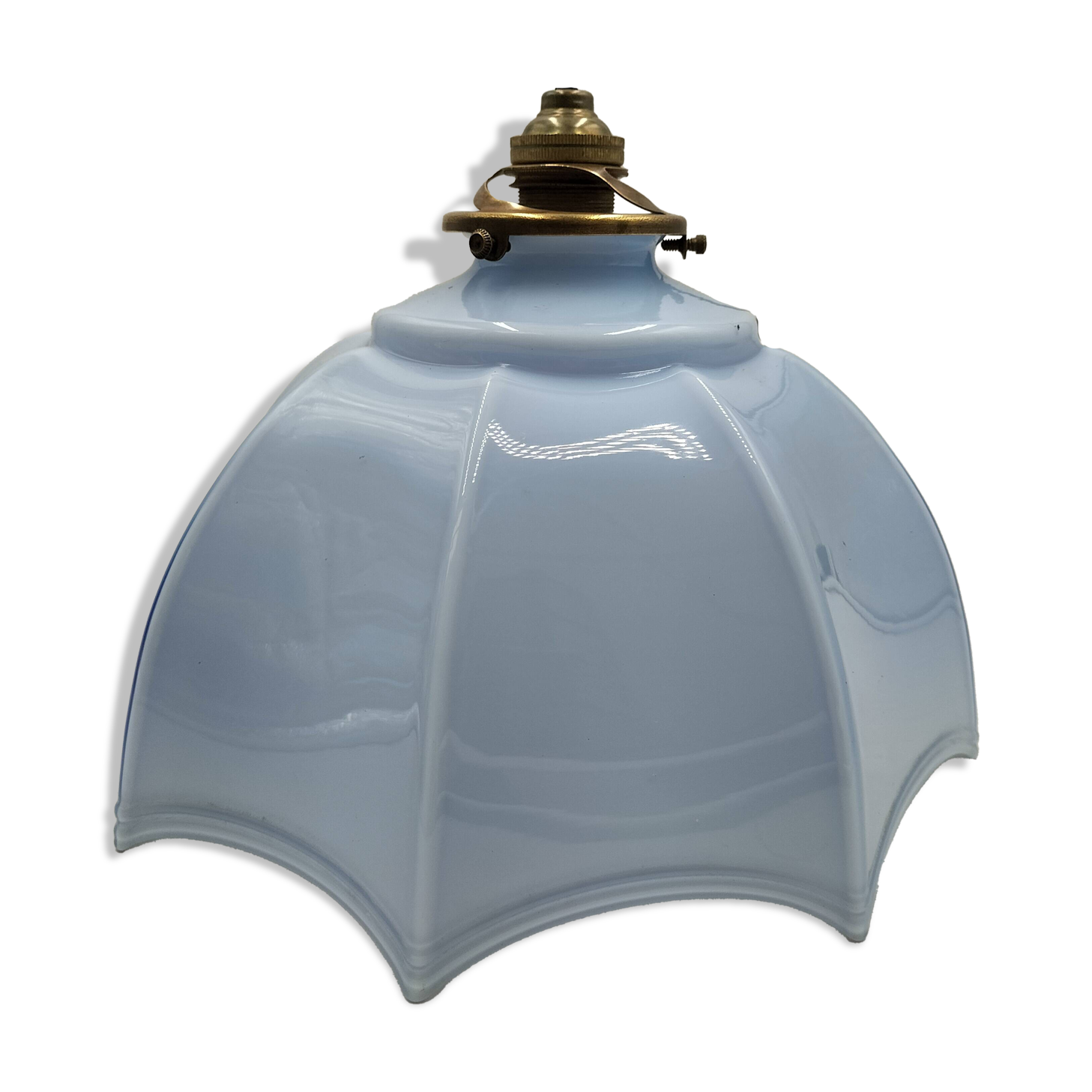 Blue opaline pendant light