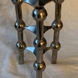 3 chrome metal candlesticks designed Nagel 1970